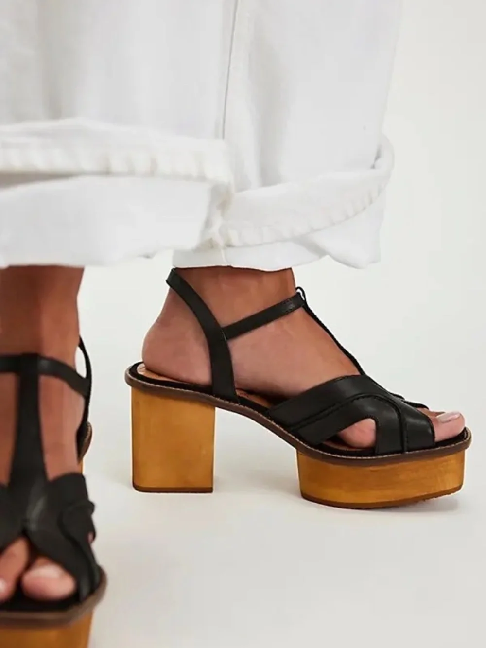 Kelsi Dagger Brooklyn Genie Leather Platform Sandals NIB
